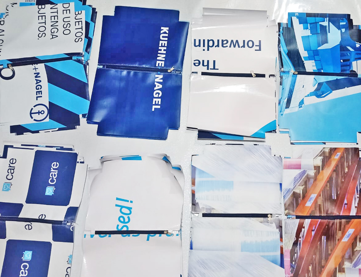 Kuehne und Nagel Upcycled Banners turned into Ecoproducts